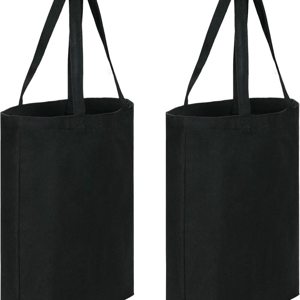 Canvas Tote Bags - 2 Pcs Multi-Purpose Reusable Bags - Perfect for Grocery, Shop